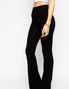 Расклешенные брюки с завышенной талией ASOS TALL-Черный