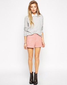 Льняные шорты с защипами ASOS-Розовый