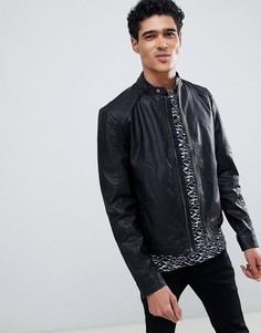 Байкерская куртка из искусственной кожи Jack & Jones-Черный