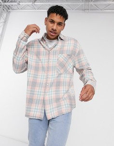Розовая oversized-рубашка в клетку в стиле 90-х ASOS DESIGN-Розовый