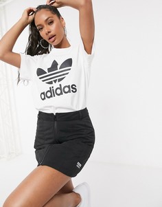 Белая футболка с логотипом-трилистником adidas Originals-Белый