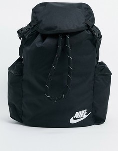 Черный рюкзак с карманом в стиле милитари Nike