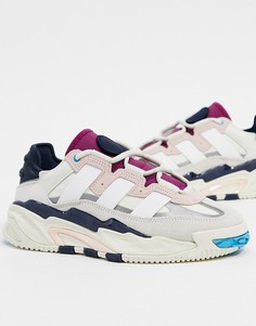 Белые/розовые кроссовки adidas Originals Niteball-Белый