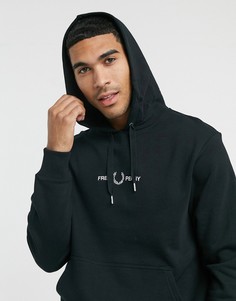 Худи черного цвета с вышитым логотипом Fred Perry-Черный