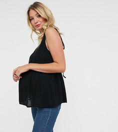 Черный свободный топ с V-образным вырезом ASOS DESIGN Maternity
