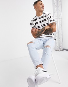 Белая футболка с разноцветными полосками Calvin Klein-Белый