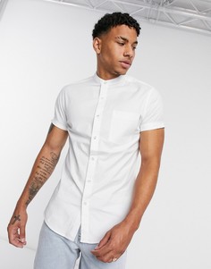 Белая оксфордская рубашка с короткими рукавами Topman-Белый