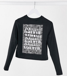 Черный лонгслив с логотипом на спине Calvin Klein Jeans эксклюзивно для ASOS