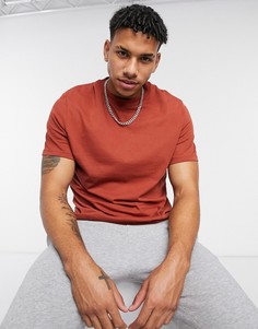 Коричневая футболка из органического хлопка ASOS DESIGN-Коричневый
