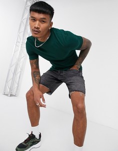 Обтягивающая футболка из органического хлопка цвета хаки ASOS DESIGN-Зеленый