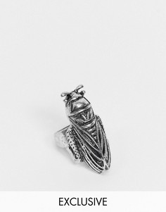 Серебристое кольцо с саранчой Reclaimed Vintage inspired-Серебряный