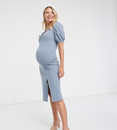 Платье миди со сборками Fashion Union Maternity-Зеленый