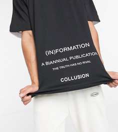 Белая футболка с надписью COLLUSION-Белый