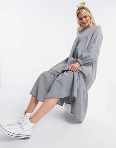 Свободное платье миди в клетку ASOS DESIGN-Мульти