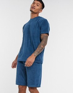 Синяя махровая пижама ASOS DESIGN-Синий