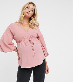 Пудрово-розовый топ с рукавами кимоно ASOS DESIGN Maternity