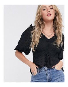 Черная блузка Topshop-Черный