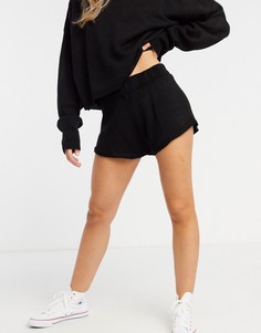 Черные трикотажные шорты от комплекта In The Style x Lorna Luxe-Черный