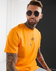 Оранжевая футболка с ровным низом SikSilk-Оранжевый