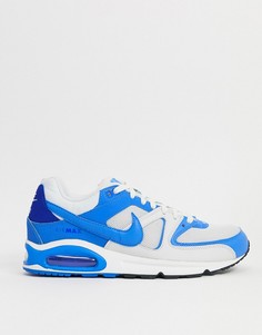 Бело-синие кроссовки Nike Air Max command-Синий