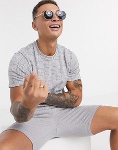 Серая футболка в клетку Topman-Серый