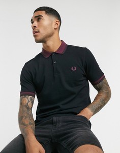 Поло черного/бордового цвета Fred Perry-Черный