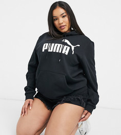 Худи черного цвета с большим логотипом Puma essentials-Черный