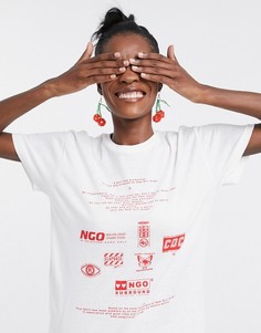 Футболка в стиле oversized с принтом New Girl Order-Белый