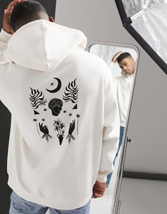 Oversized-худи с мистическим принтом на спине ASOS DESIGN-Белый