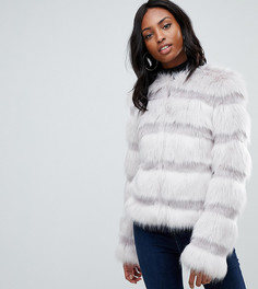 Фактурная шуба из искусственного меха ASOS DESIGN Tall-Серый