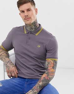 Серое поло с контрастной отделкой на воротнике Fred Perry-Серый