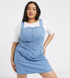 Синий джинсовый сарафан ASOS DESIGN Curve