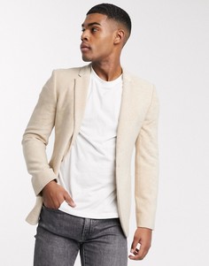 Бежевый супероблегающий пиджак ASOS DESIGN-Светло-бежевый