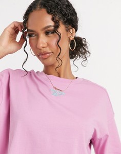Розовый кроп-топ с логотипом Reebok-Желтый