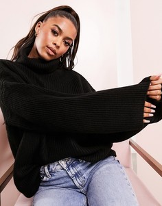 Черный удлиненный джемпер ASOS DESIGN