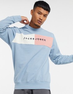 Голубой свитшот с логотипом Jack & Jones Originals-Синий