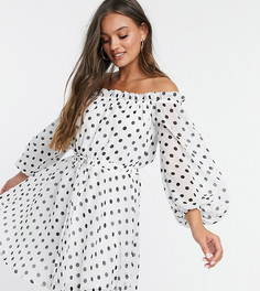 Платье мини в горошек ASOS DESIGN Petite-Мульти