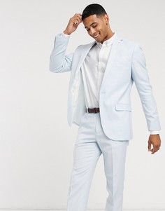 Голубой приталенный пиджак Topman-Синий
