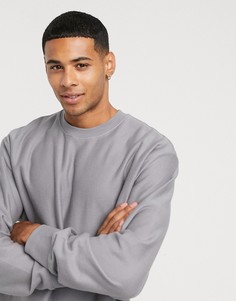 Серый лонгслив Topman-Серебряный