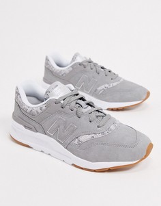 Белые кроссовки со звериным принтом New Balance 997H-Белый