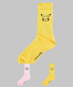 2 пары спортивных носков с Пикачу и  Джиглипаффом ASOS DESIGN​​​​​​​​​​​​​​-Белый