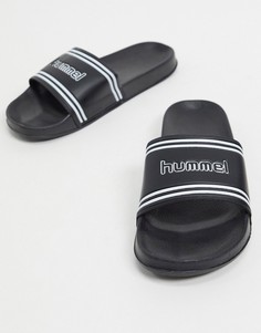 Черные шлепанцы в стиле ретро Hummel-Черный