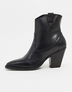Черные ботинки в ковбойском стиле на каблуке All Saints-Черный