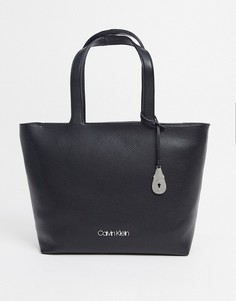 Светло-бежевая сумка-тоут Calvin Klein-Черный
