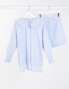 Свободная рубашка в полоску от комплекта Glamorous-Синий