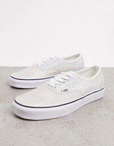 Белые замшевые кеды с переливающейся отделкой Vans UA Authentic-Белый