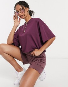 Свободная короткая футболка шоколадного цвета от комплекта ASOS DESIGN-Коричневый