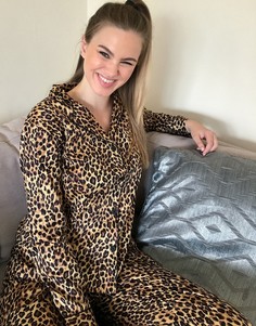 Пижама с леопардовым принтом LAUREN by Ralph Lauren-Коричневый
