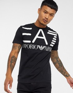 Черная футболка с логотипом Armani EA7 Logo Series-Черный