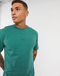 Футболка с контрастным логотипом BOSS-Зеленый